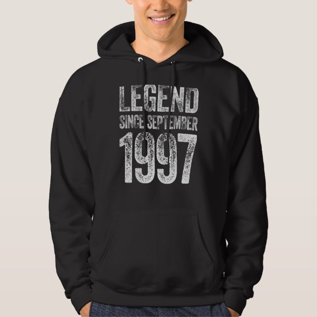 Vintag 1997 Geburtstag September Geborene Legende  Hoodie (Vorderseite)