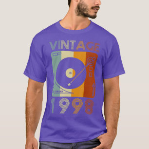 Vintag 1998 Retro Record Player Geburtstag Vinyl T-Shirt