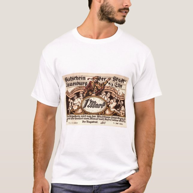 Vintag 1 Mark Notgeld Lauenburg T - Shirt (Vorderseite)