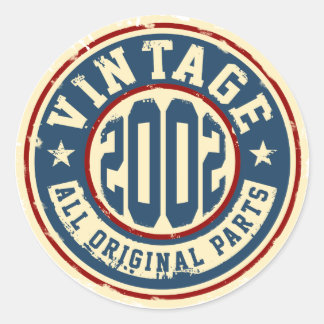 Vintag 2002 Alle Originalteile Runder Aufkleber