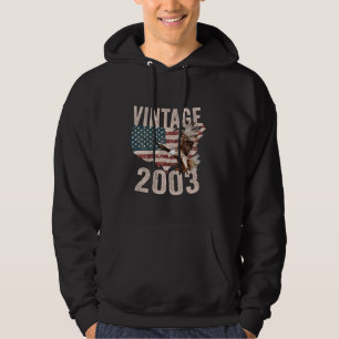 Vintag 2003 Bald Eagle American Flag Country Hoodie