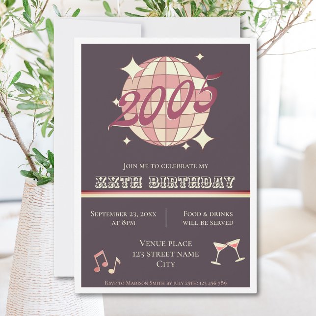 Vintag 2005 20. 19. Geburtstagsretro Einladung (Von Creator hochgeladen)