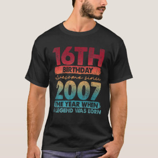 Vintag 2007 16 Jahre alte Geschenke Limited Editio T-Shirt