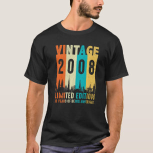 Vintag 2008 15. Geburtstag Männer Frauen T-Shirt