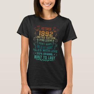 Vintag 30 Jahre alt Oktober 1992 30. Geburtstag T-Shirt