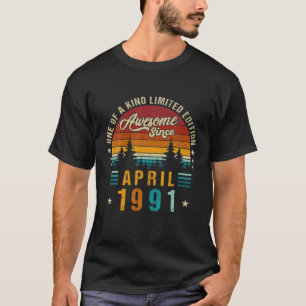 Vintag 31. Geburtstag Phantastisch seit April 1991 T-Shirt