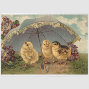 Vintag 3 Hühner Ostern Urlaub Seidenpapier