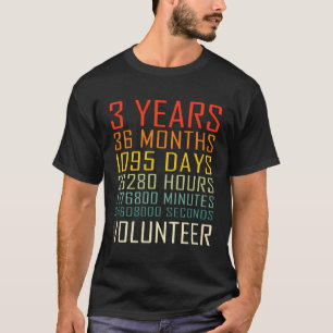 Vintag 3-jähriges Jubiläum des Freiwilligen T-Shirt