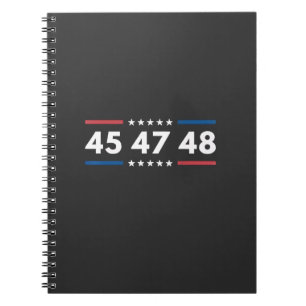Vintag 45 47 48 Trump 2024 Flag Präsident der USA Notizblock