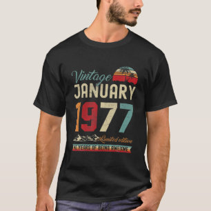 Vintag 45. Geburtstag Januar 1977 45 Jahre alt T-Shirt