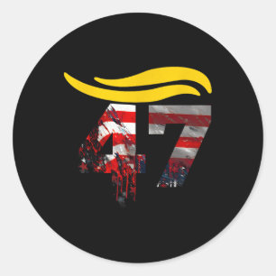 Vintag 47 Trump-Haar 6 Runder Aufkleber