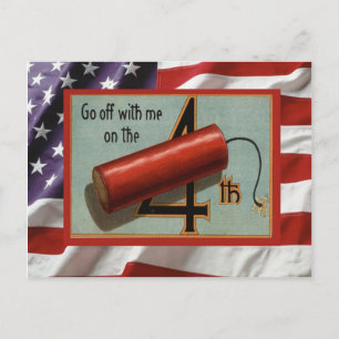 Vintag 4. Juli, Feier, Feuerwehr Einladungspostkarte