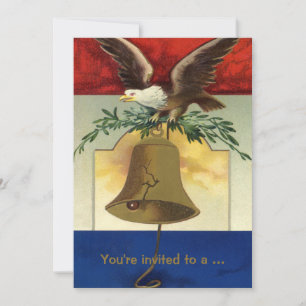Vintag 4. Juli mit Eagle und Liberty Bell Einladung