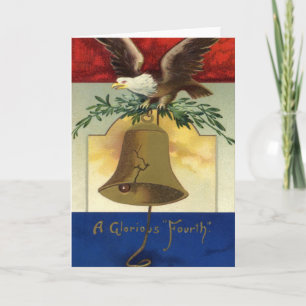 Vintag 4. Juli mit Eagle und Liberty Bell Karte