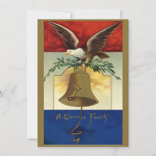 Vintag 4. Juli mit Eagle und Liberty Bell Karte