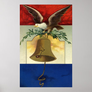 Vintag 4. Juli mit Eagle und Liberty Bell Poster