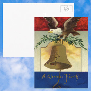 Vintag 4. Juli mit Eagle und Liberty Bell Postkarte