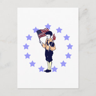 Vintag 4. Juli Patriotische Kunst Postkarte