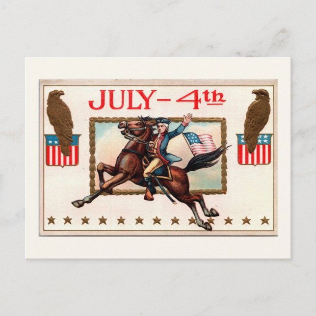 Vintag, 4. Juli, Postkarte Amerikanische Unabhängi (Vorderseite)