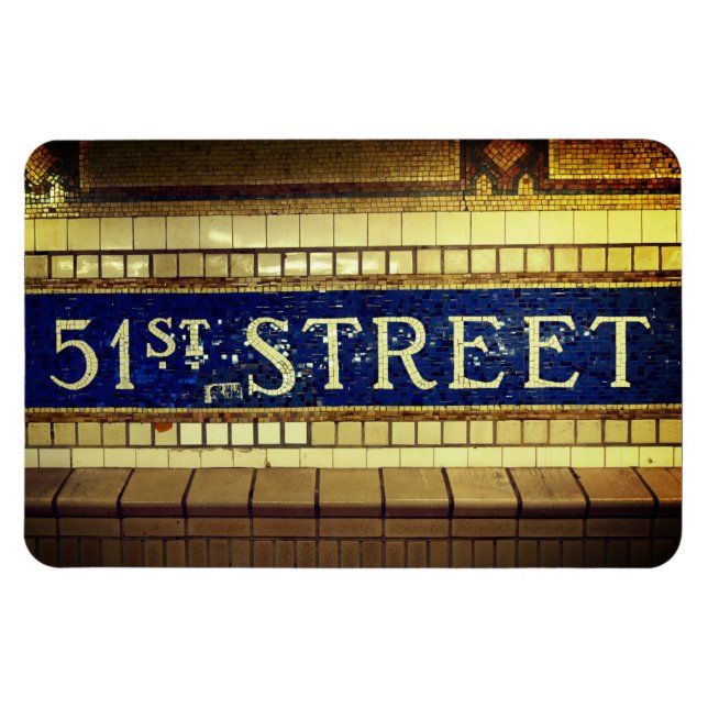 Vintag 51st Street, Manhattan, NYC Magnet (Horizontal)