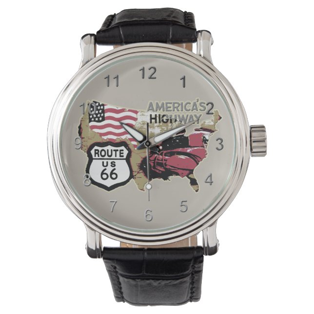 Vintag 66 Zeit Armbanduhr (Vorderseite)