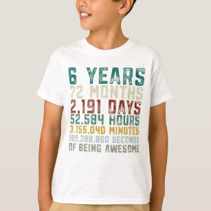 Vintag 6 Jahre alt 6. Geburtstag Junge Jubiläum T-Shirt