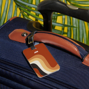 Vintag 70er Burnt Orange Groovy Hippie Custom Gepäckanhänger