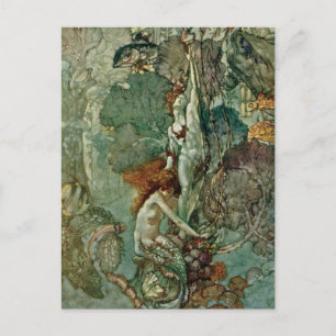 Vintag A. Duncan trägt die kleine Meerjungfrau Postkarte