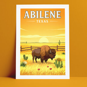 Vintag Abilene Texas Postkarte