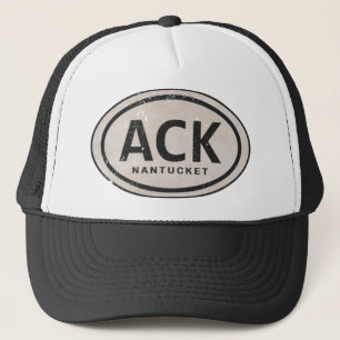 Vintag ACK Nantucket Massachusetts MA Beach Tag Truckerkappe