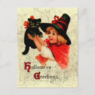 Vintag Adorable Little Hexenkarte Postkarte