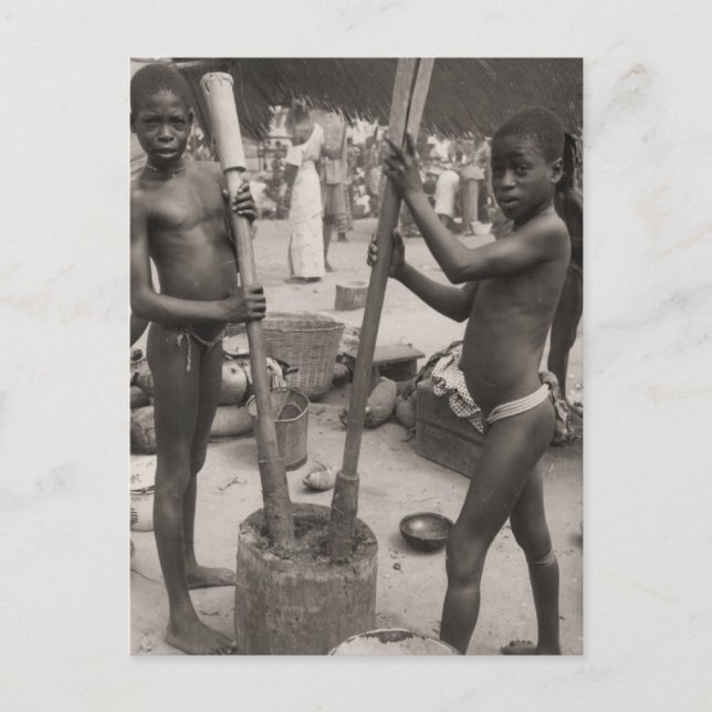 Vintag, afrikanische Jungen, Afrika südlich der Sa Postkarte (Vorderseite)