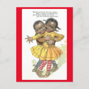 Vintag-Afroamerikanisches Paar Valentine Postkarte