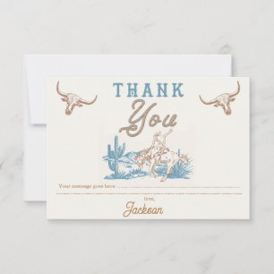 Vintag Agave Blue Green Cowboy Dankeschön Karte