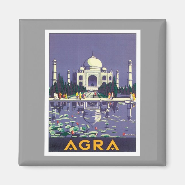 Vintag Agra Taj Mahal Indien Magnet (Vorne)