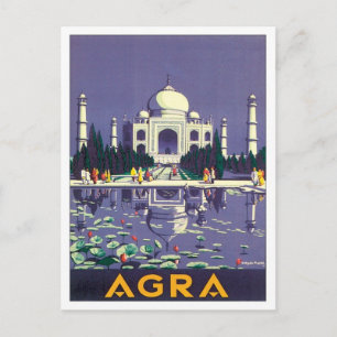 Vintag Agra Taj Mahal Indien Postkarte