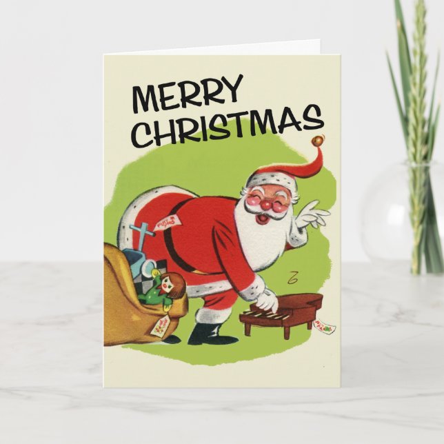Vintag-Ähnliche Weihnachtsmann-Weihnachtskarte Feiertagskarte (Vorderseite)