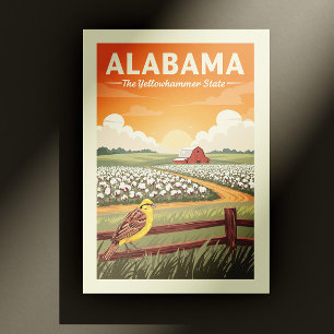 Vintag Alabama Postkarte