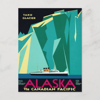 Vintag Alaskan Travel Postkarte