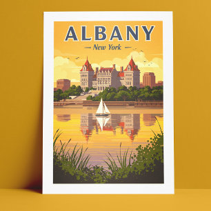 Vintag Albany New York Postkarte