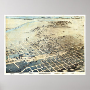 Vintag Albuquerque NM Map (1886) Poster