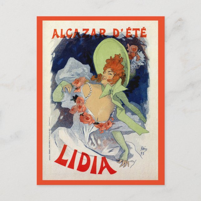 Vintag Alcazar d'été Lidia und Postkarte (Vorderseite)