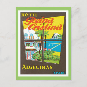 Vintag Algeciras Spanien Hotel Postkarte