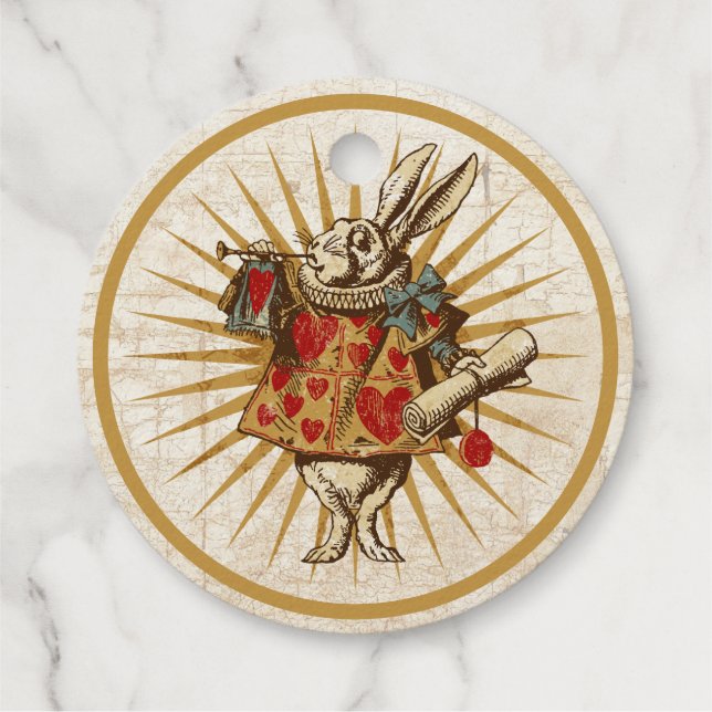 Vintag Alice White Kanbit Geschenkanhänger (Rückseite)