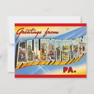 Vintag Allentown PA Postkarte