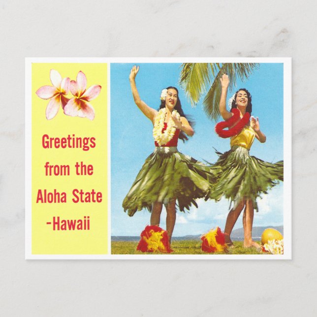 Vintag Aloha Postkarte (Vorderseite)