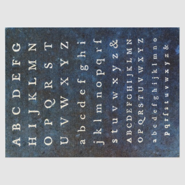 Vintag Alphabet Ephemera Seidenpapier (Vorderseite)