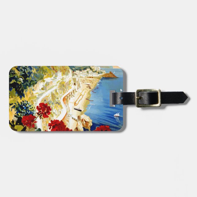 Vintag Amalfi Italien Europa Reisen Gepäckanhänger (Vorderseite horizontal)