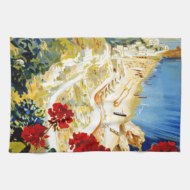 Vintag Amalfi Italien Europa Reisen Küchentuch (Horizontal)