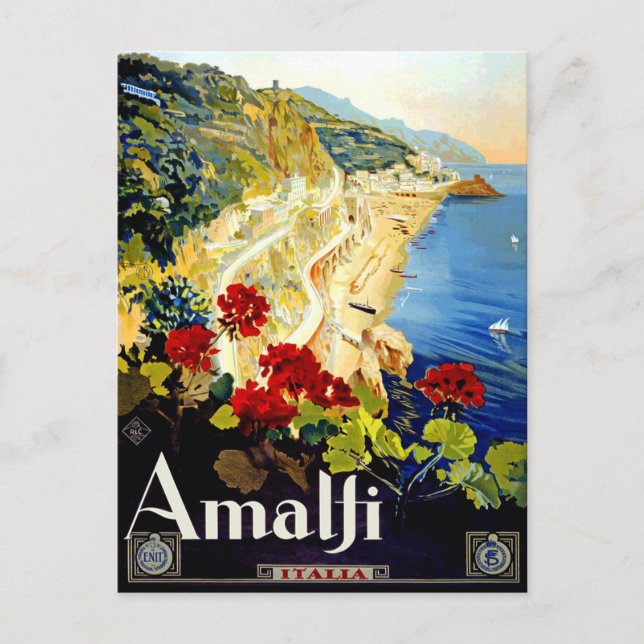 Vintag Amalfi Italien Europa Reisen Postkarte (Vorderseite)